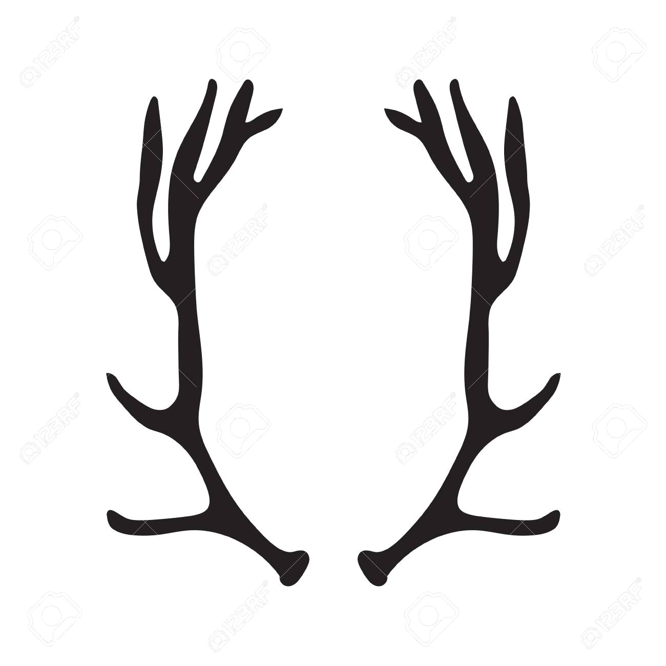 1300x1300 83603255 Black Silhouette Of Deer Antlers Vector Illustration 16
