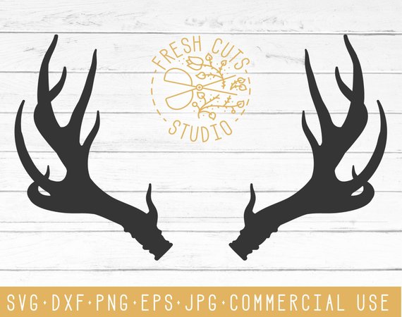 570x450 Antler Svg Clipart Silhouette Design Vector Antler Dxf Eps Etsy