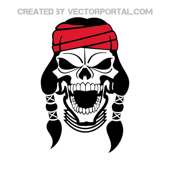 660x660 Apache Skull Free Vector 123freevectors