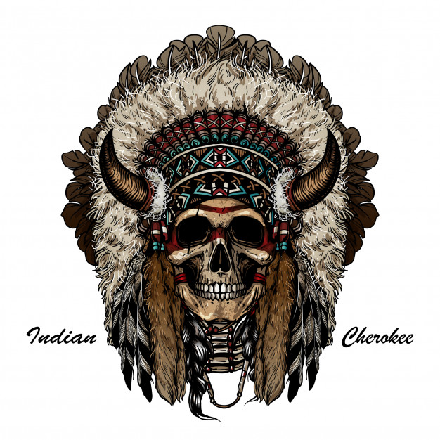 626x626 Skull Apache Warrior Vector Premium Download