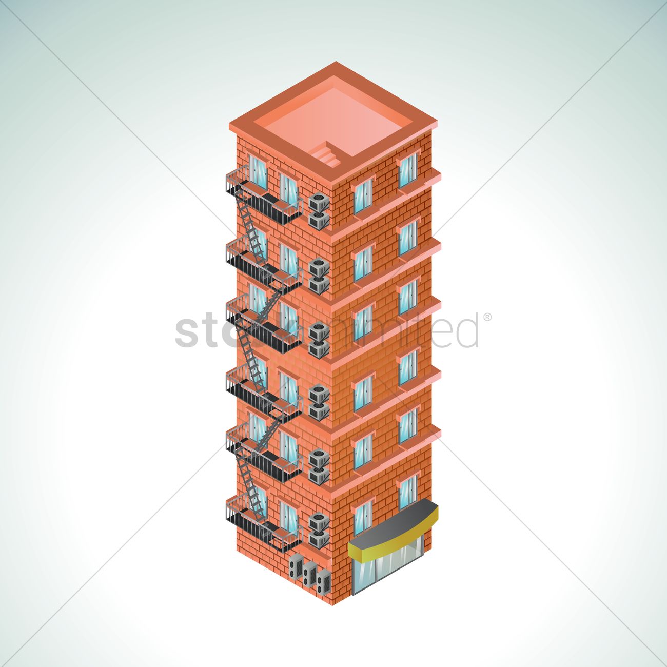 1300x1300 Apartment Building Vector Image
