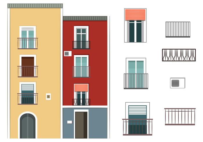 700x490 Colorful Building Vectors