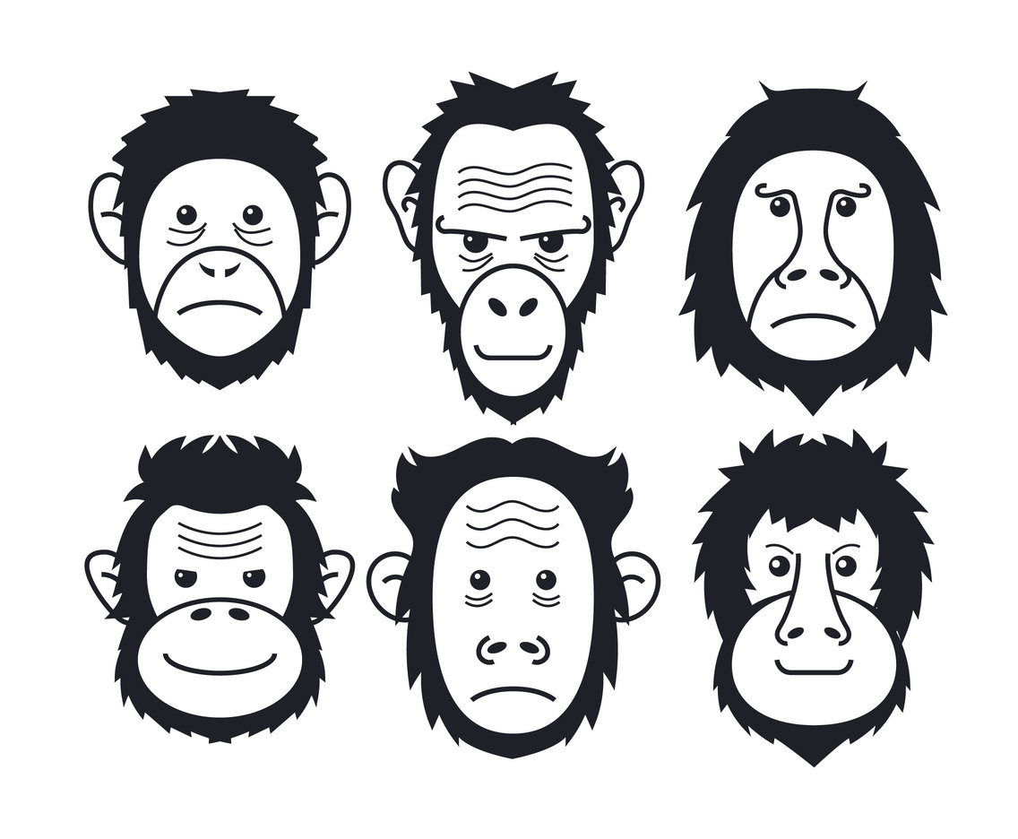 1136x936 Ape Vector Set Vector Art Amp Graphics