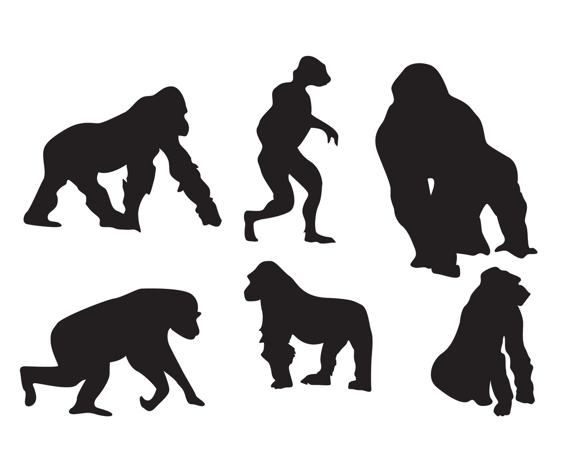 1136x936 Flat Silhouette Ape Vector Art Amp Graphics