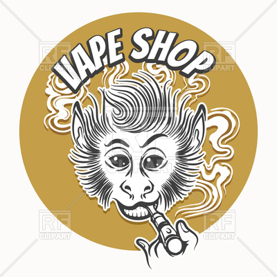 400x400 Smiling Ape With Electronic Cigarette Vector Image Vector