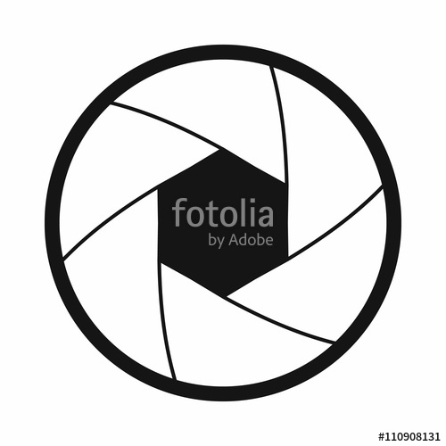 500x500 Camera Shutter Aperture Icon, Simple Style Stock Image And
