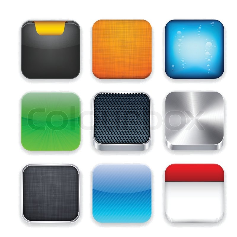 800x800 Square Modern App Template Icons Stock Vector Colourbox