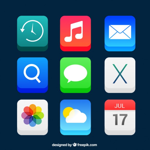 626x626 App Icons In 3d Style Vector Free Download
