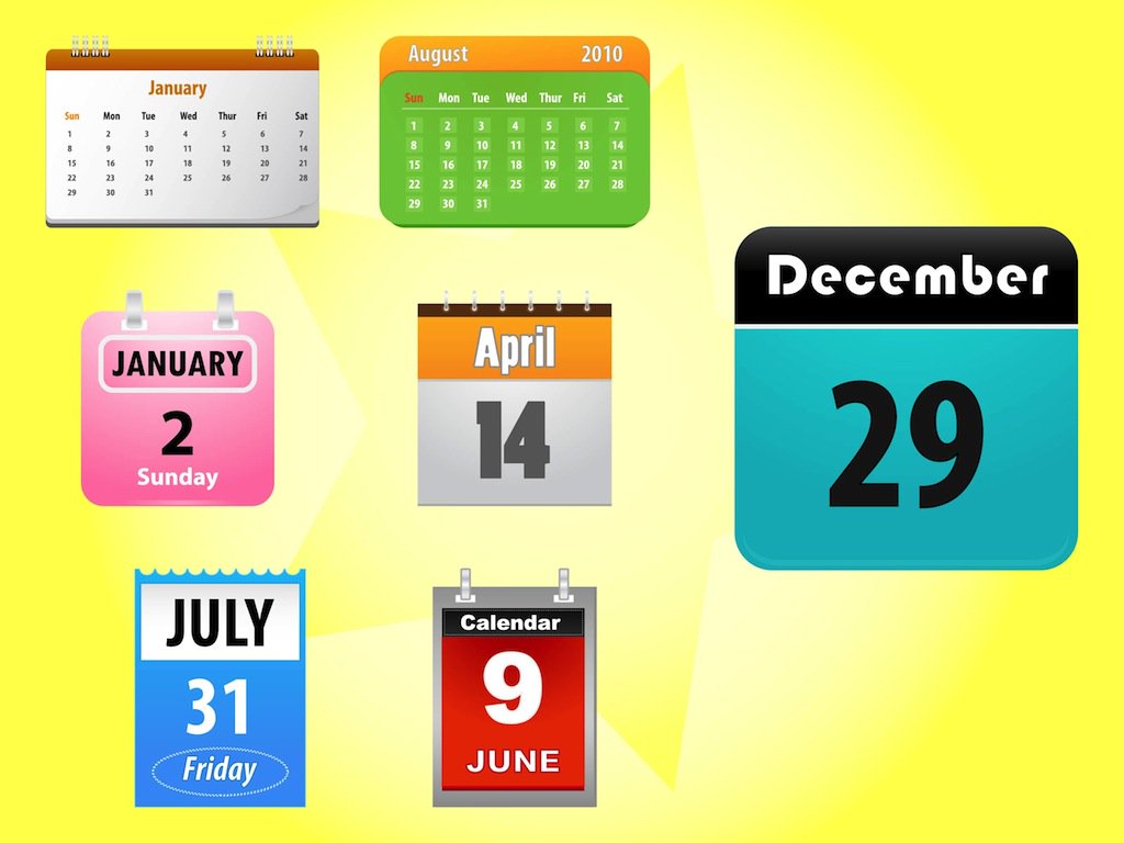 1024x768 Calendar Icons Vector Art Amp Graphics