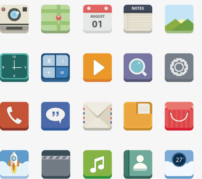 650x578 Vector Painted Phone App Icon Collection, Phone Vector, Icon