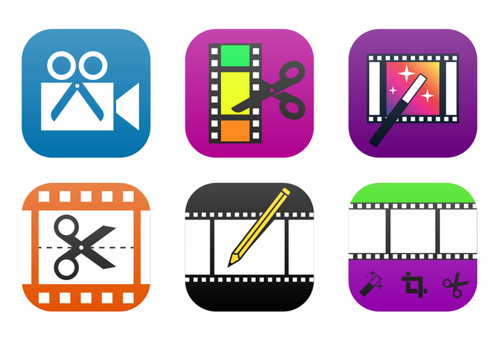 700x490 Video Editing App Icon Vector