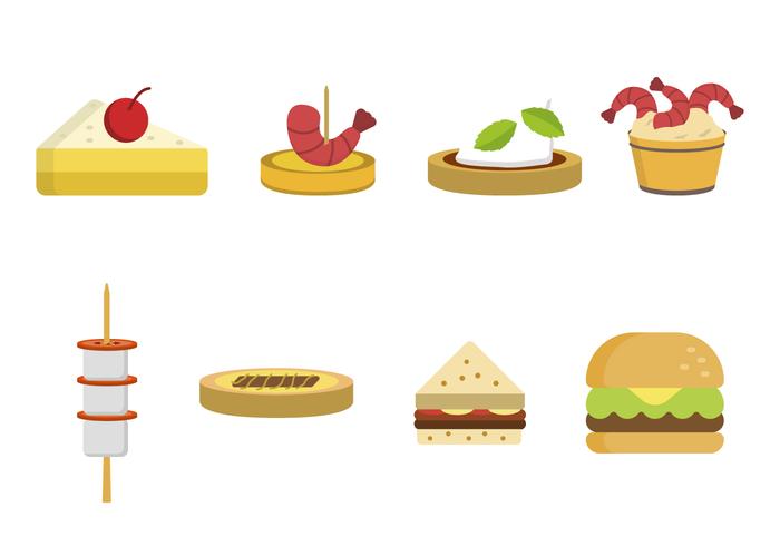 700x490 Flat Appetizer Vectors