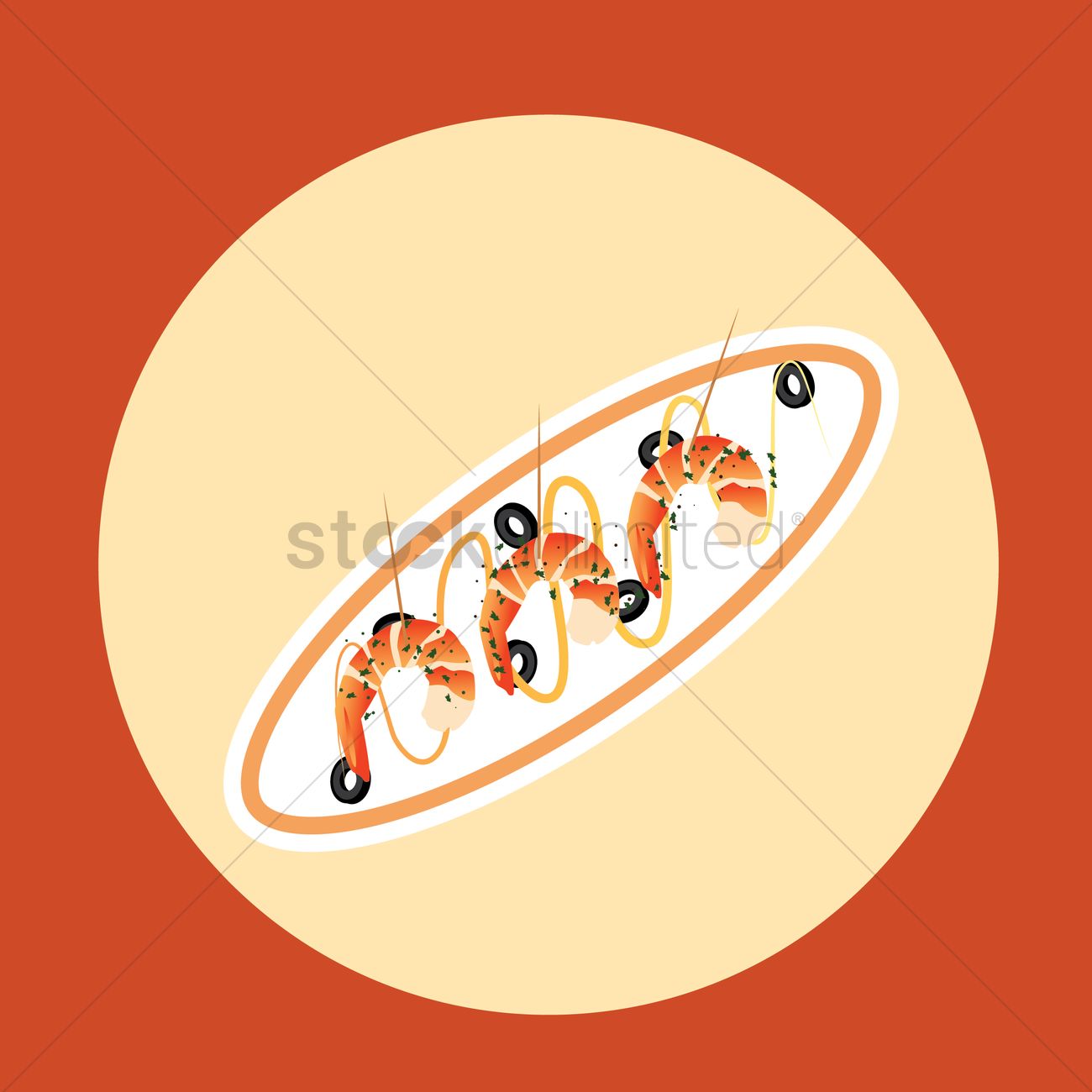 1300x1300 Shrimp Appetizer Vector Image