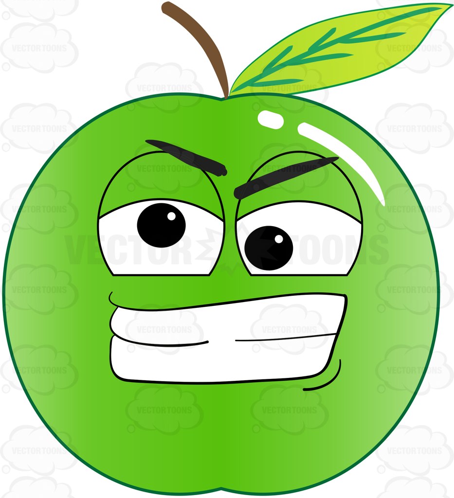 933x1024 Crazy And Frustrated Green Apple Emoji Clipart By Vector Toons