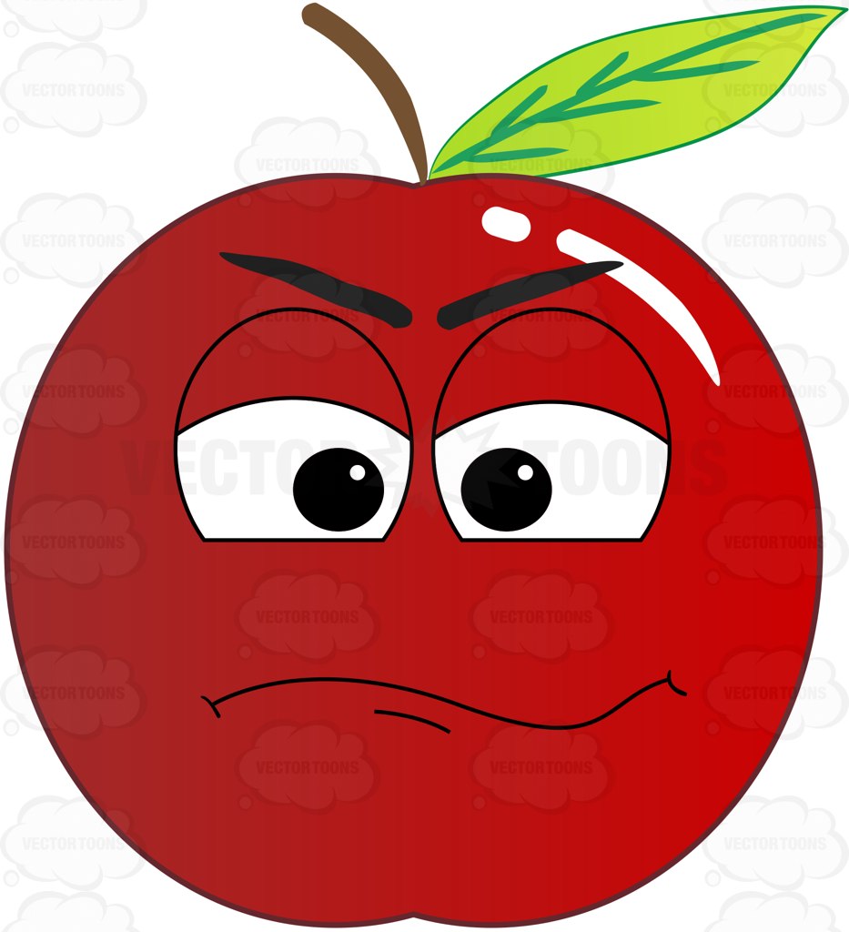 933x1024 Doubting Look On Red Apple Emoji Clipart By Vector Toons