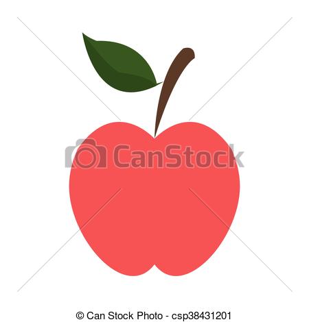 450x470 Flat Design Whole Apple Icon Vector Illustration.