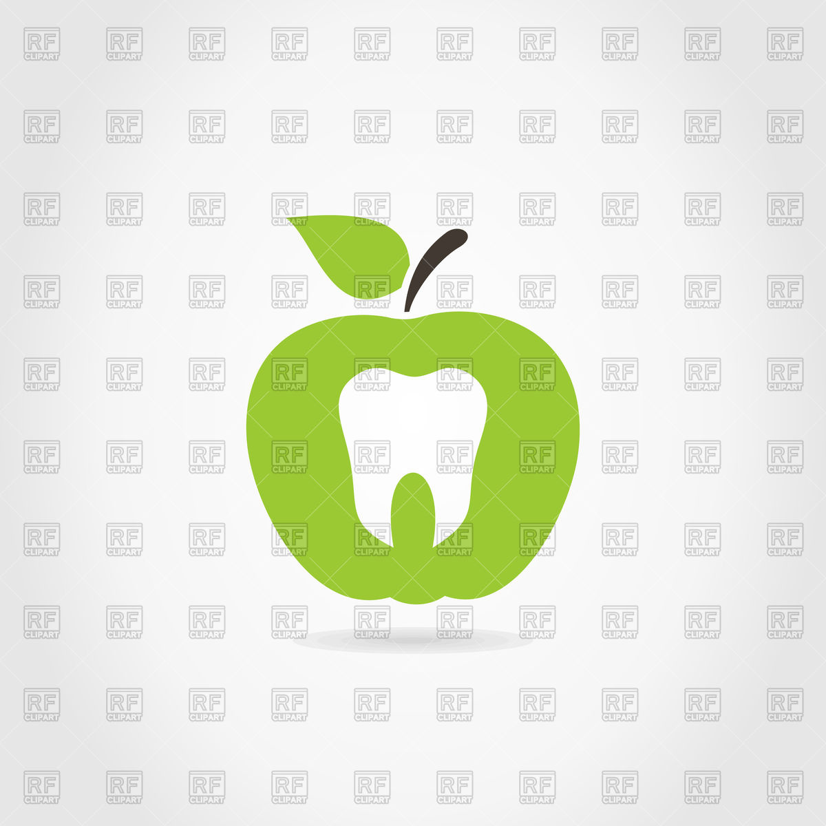 1200x1200 Green Apple Icon With Tooth Vector Image Vector Artwork Of