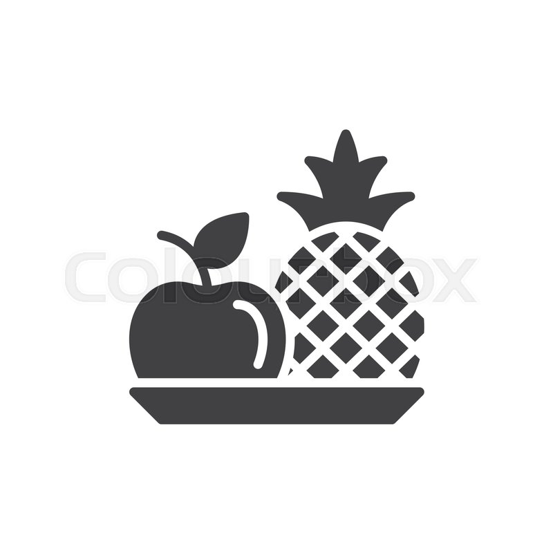 800x800 Pineapple And Apple Icon Vector, Filled Flat Sign, Solid Pictogram