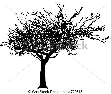 450x382 Vector Tree. Black Vector Apple Tree .