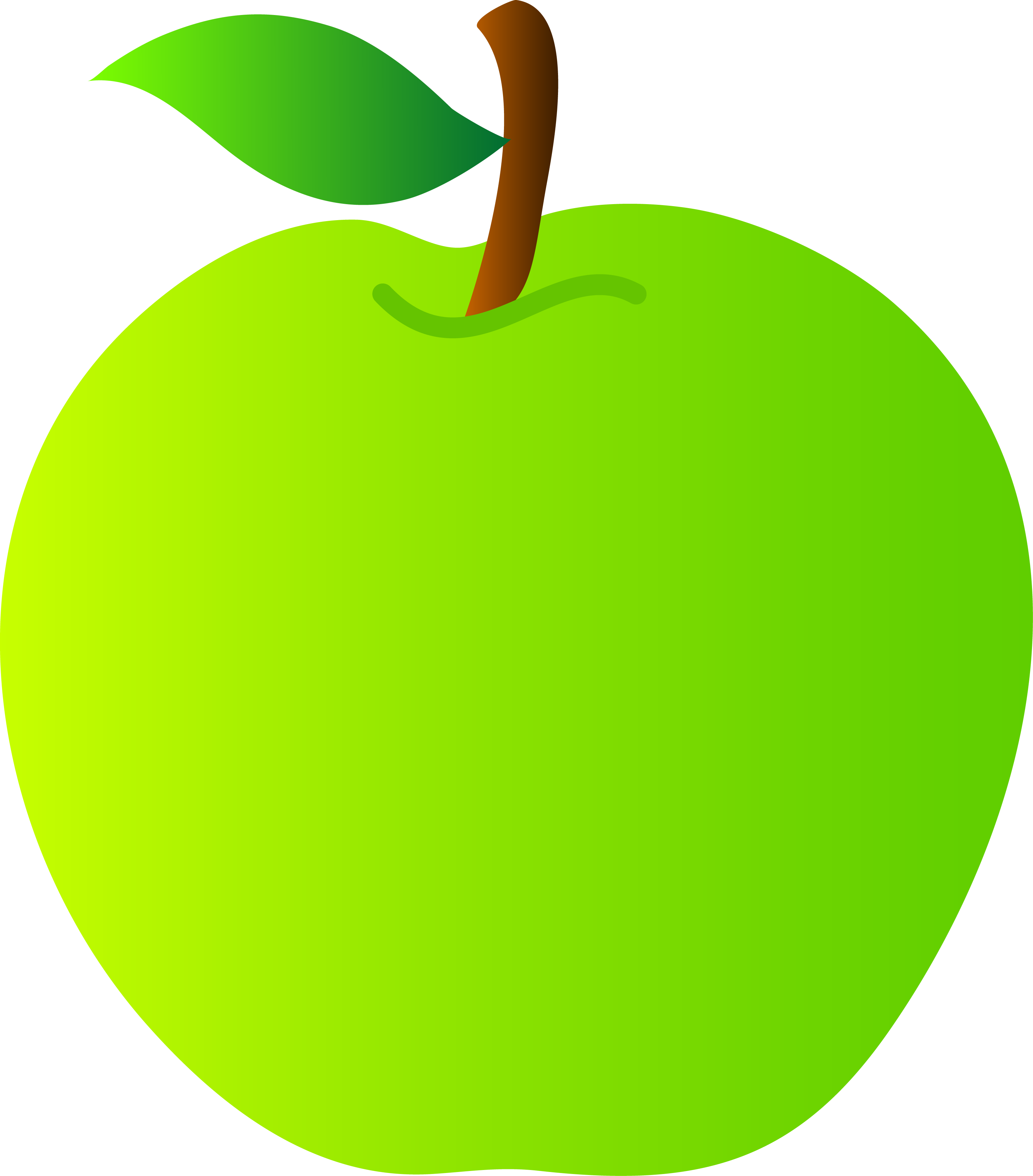 3097x3526 Green Apple Vector Drawing