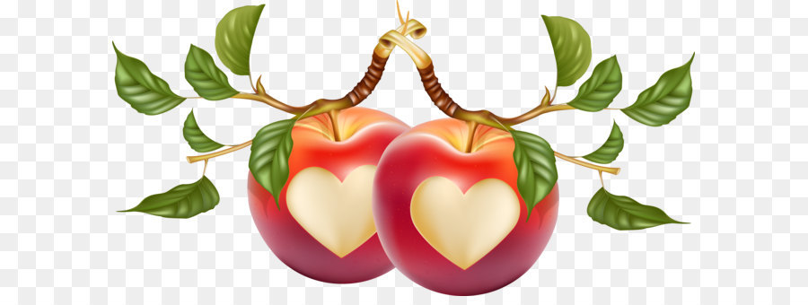 900x340 Heart Shaped Apple Vector Png Download