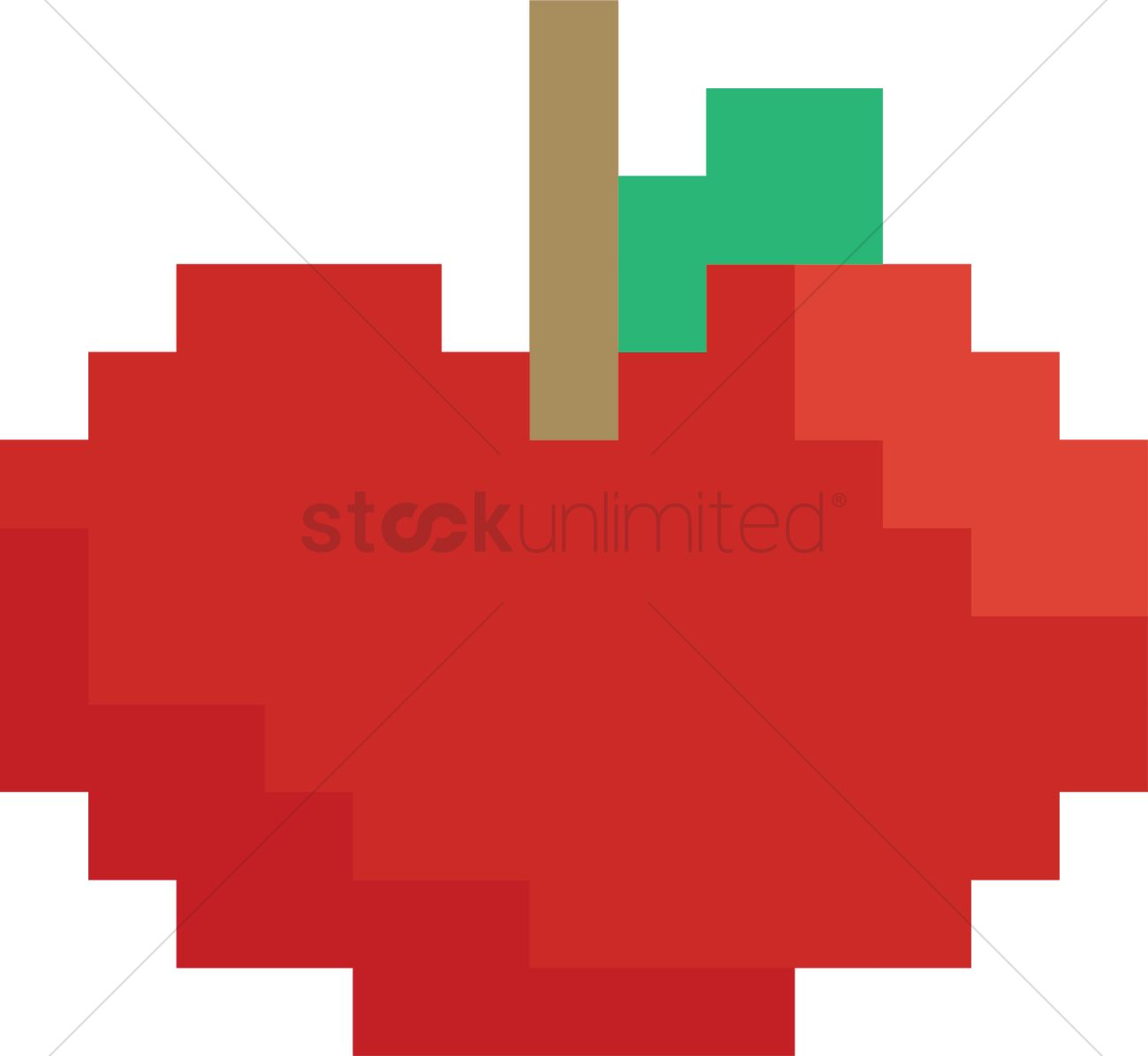 1300x1197 Pixel Apple Vector Image