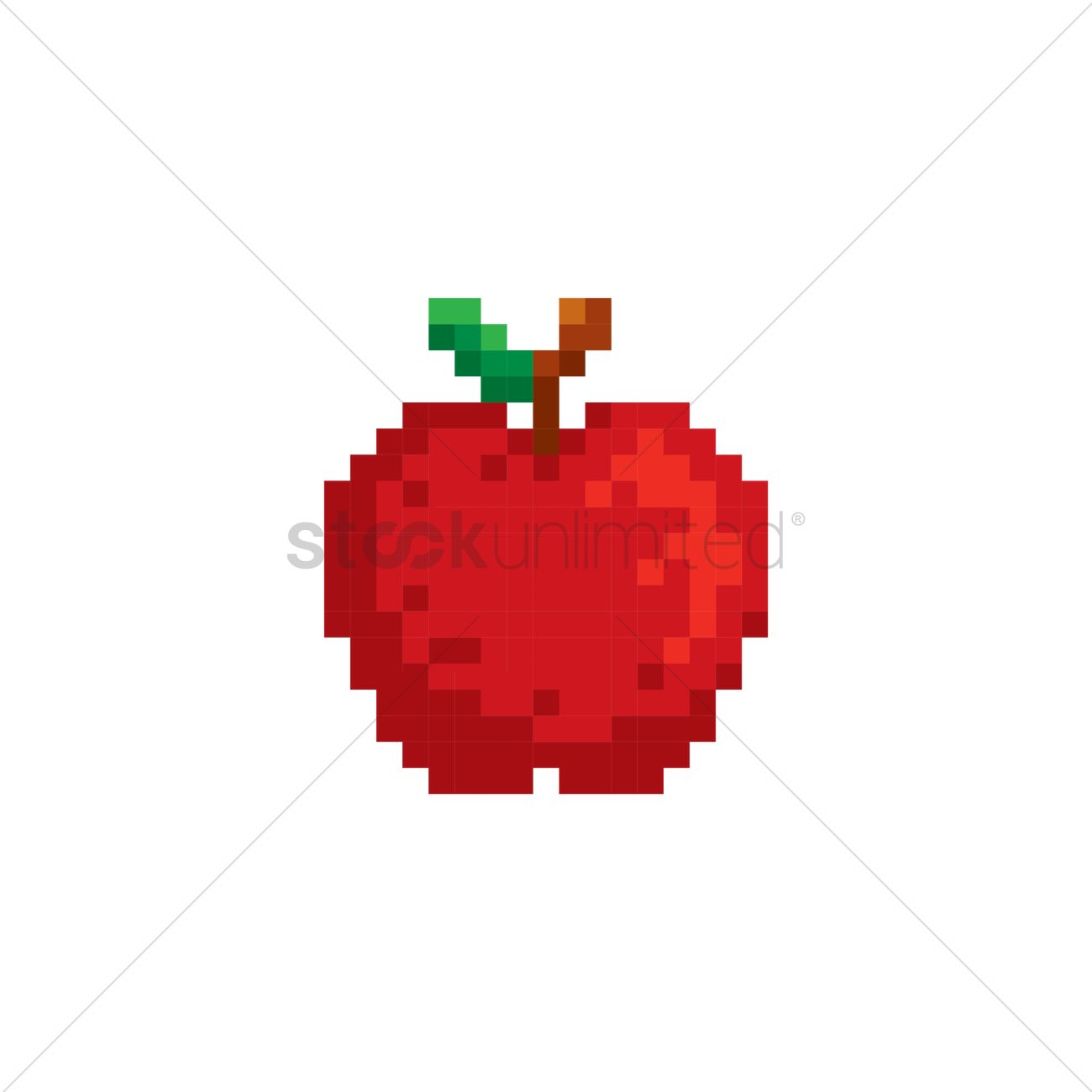 1300x1300 Pixel Art Red Apple Vector Image