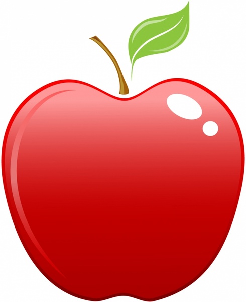 490x600 Red Apple Free Vector In Adobe Illustrator Ai ( .ai