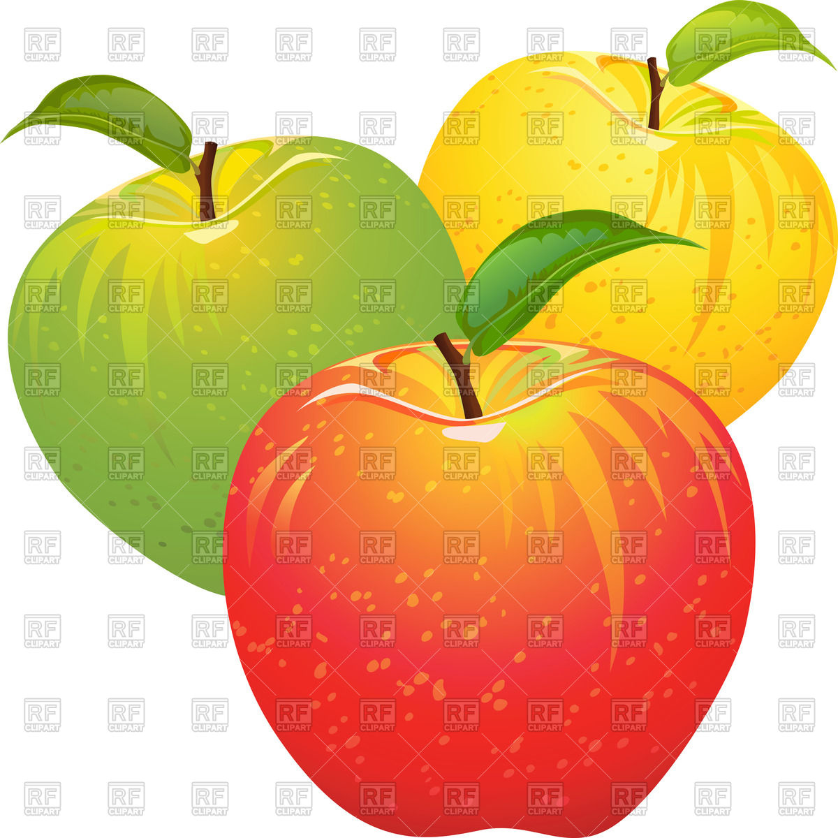 1200x1200 Red, Yellow And Green Apples Vector Image Vector Artwork Of Food