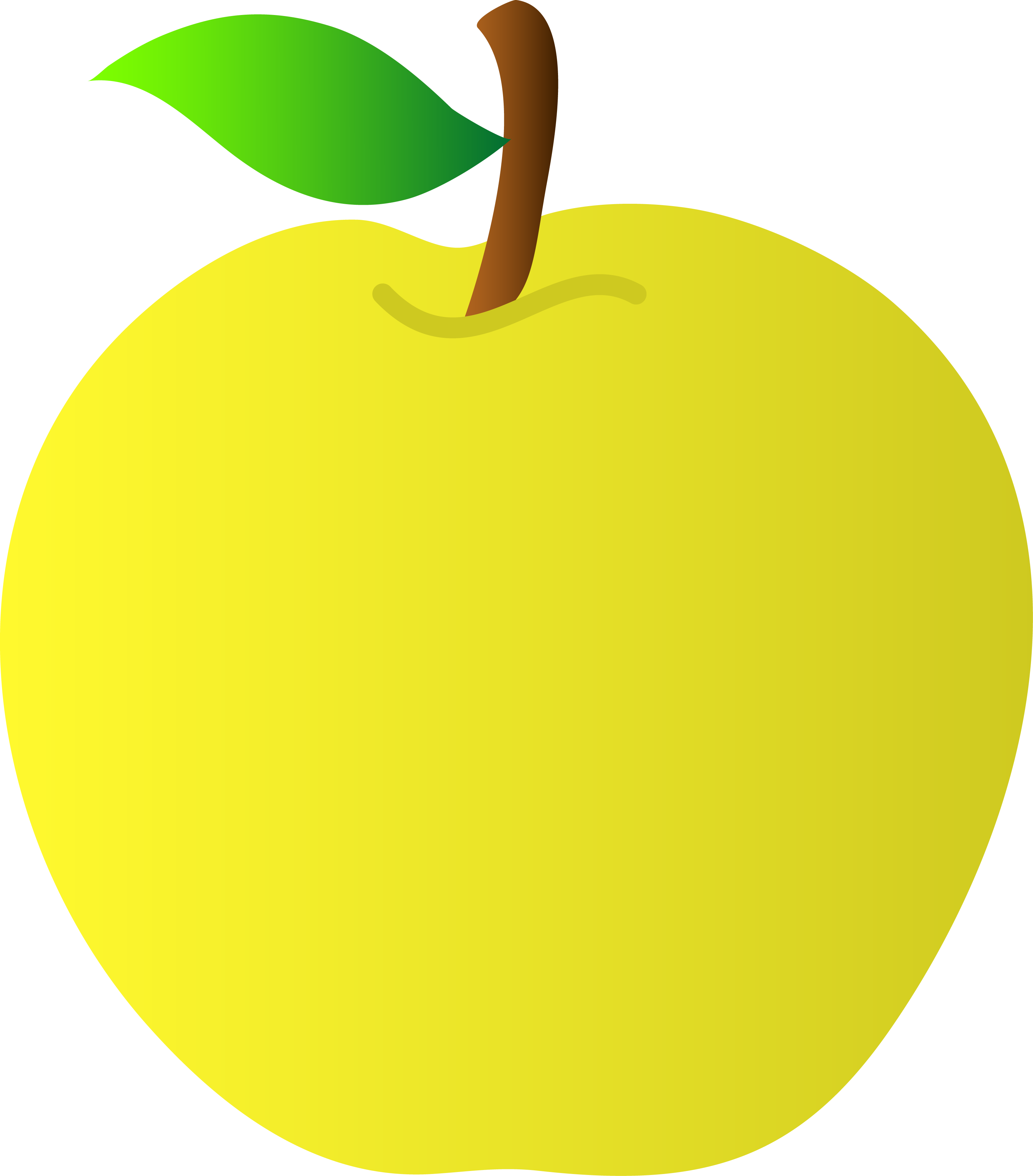 3097x3526 Yellow Apple Vector Art