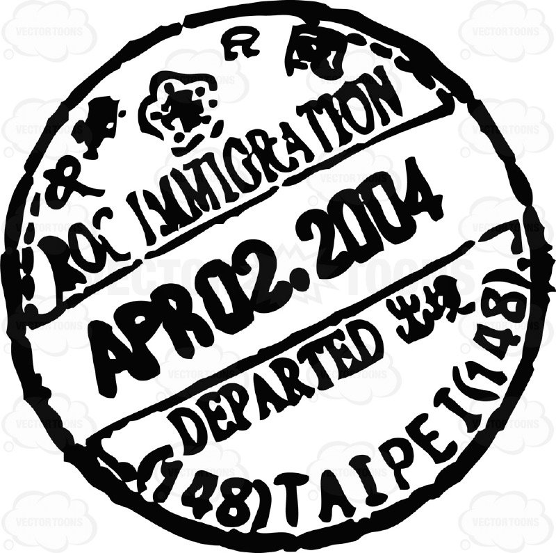 800x795 Passport Travel Stamp Visa Rubber Black Ink Circle Clipart By