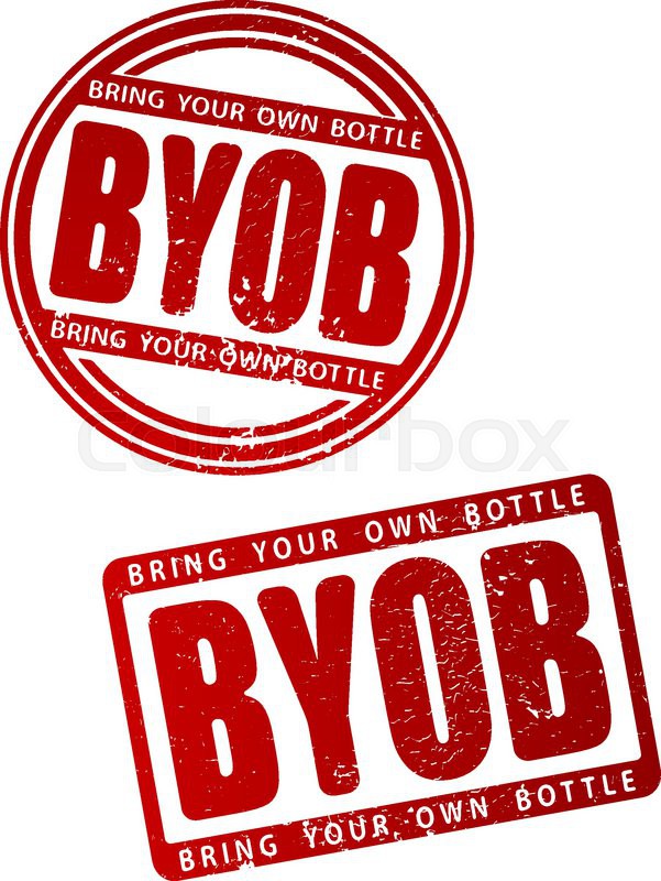 601x800 Byob (Bring Your Own Bottle) Rubber Stamp Stock Vector Colourbox