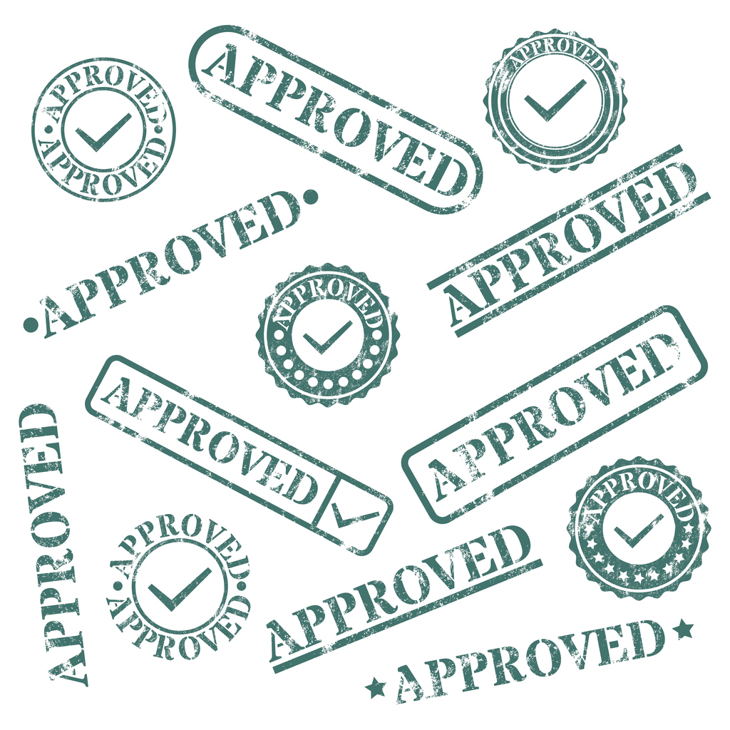 1024x1024 A Set Of Stamps Approved, Vector Illustration.