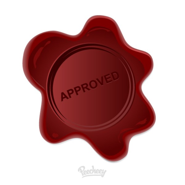 600x600 Wax Stamp Approved Free Vector 123freevectors