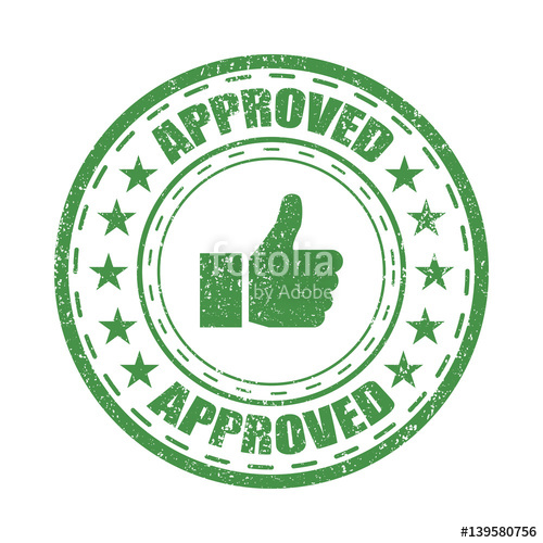 500x500 Approved Rubber Stamp Vector Illustration On White Background