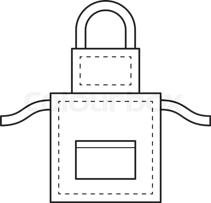 800x773 Apron Vector Icon Isolated On White Background. Vector Line Icon