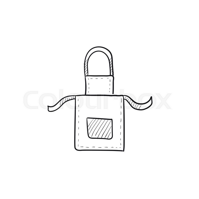 800x800 Kitchen Apron Vector Sketch Icon Isolated On Background. Hand