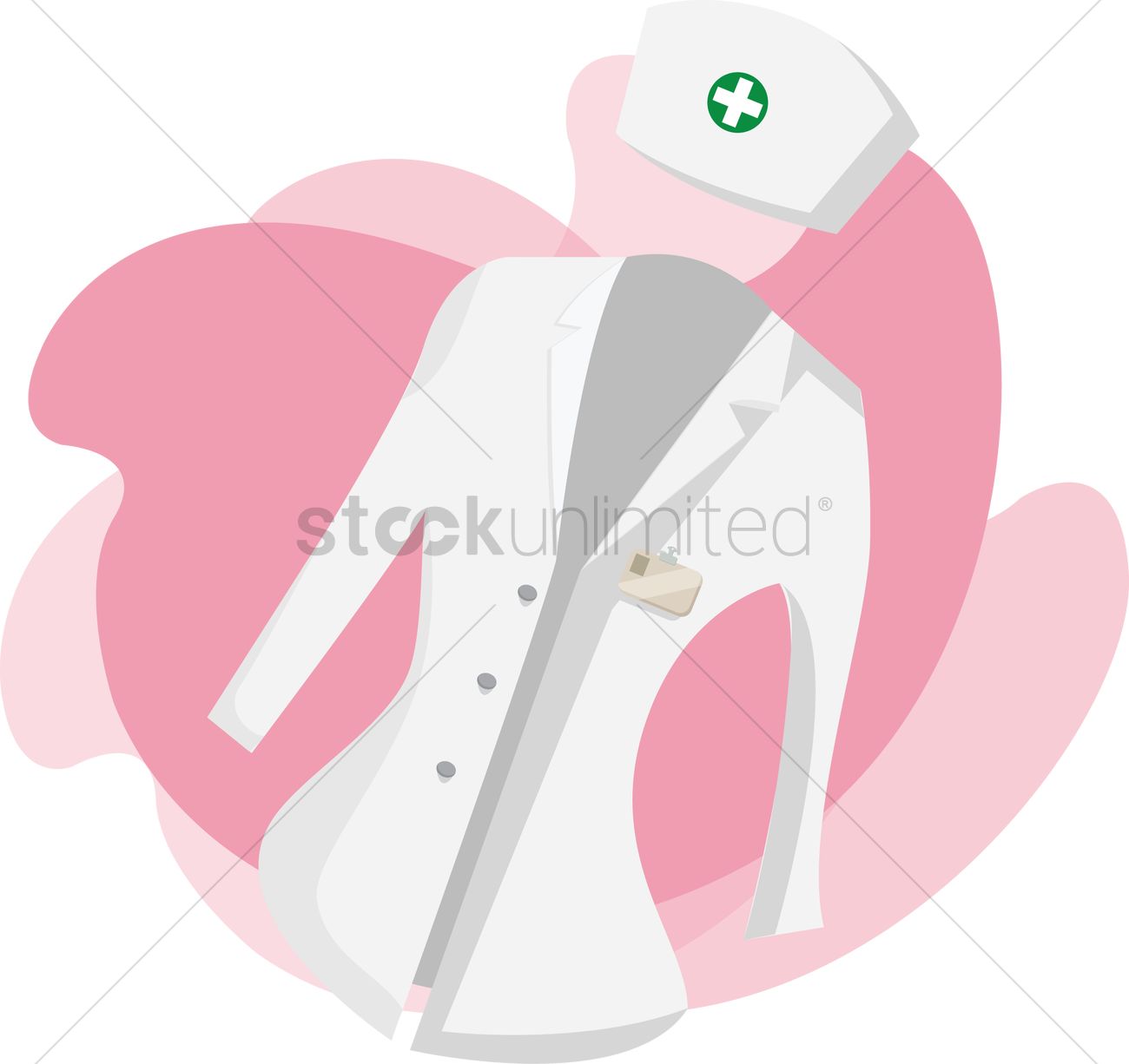 1300x1226 Nurse Apron Vector Image