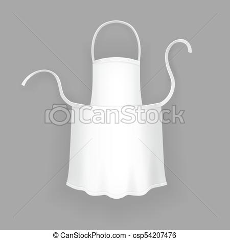 450x470 Realistic White Cooking Apron Vector Illustration.