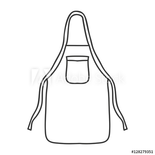 500x500 Silhouette Monochrome With Kitchen Apron Vector Illustration