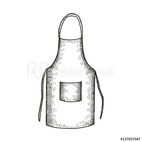 500x500 Sketch Apron. Vector Illustration Isolated