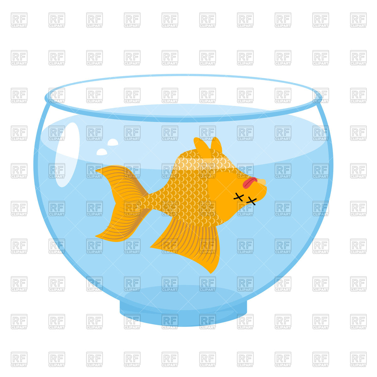 1200x1200 Dead Gold Fish In Aquarium Vector Image Vector Artwork Of Plants