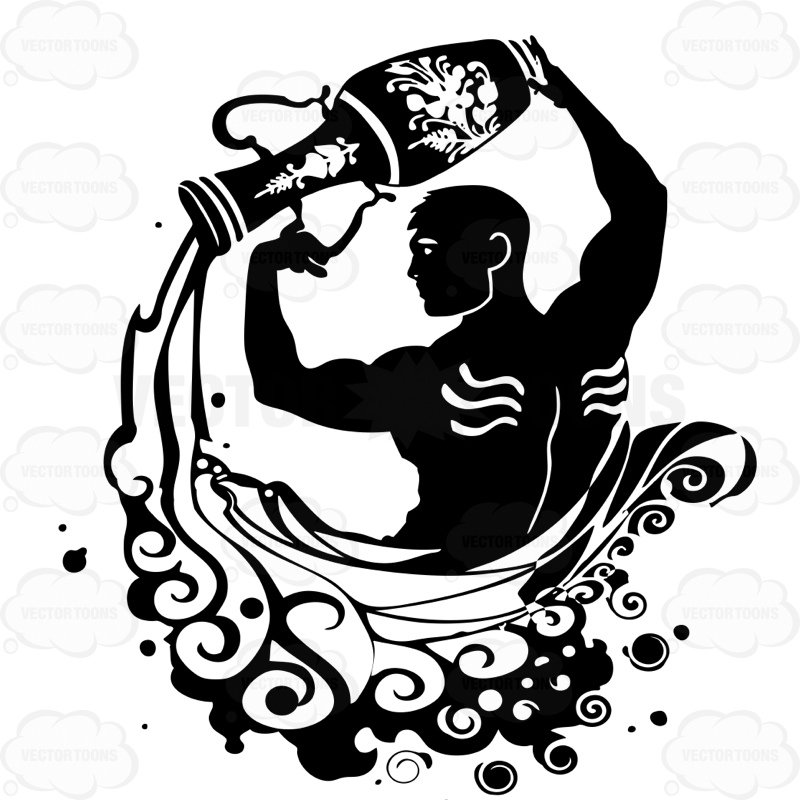 800x800 Zodiac Symbol For Aquarius Clipart By Vector Toons