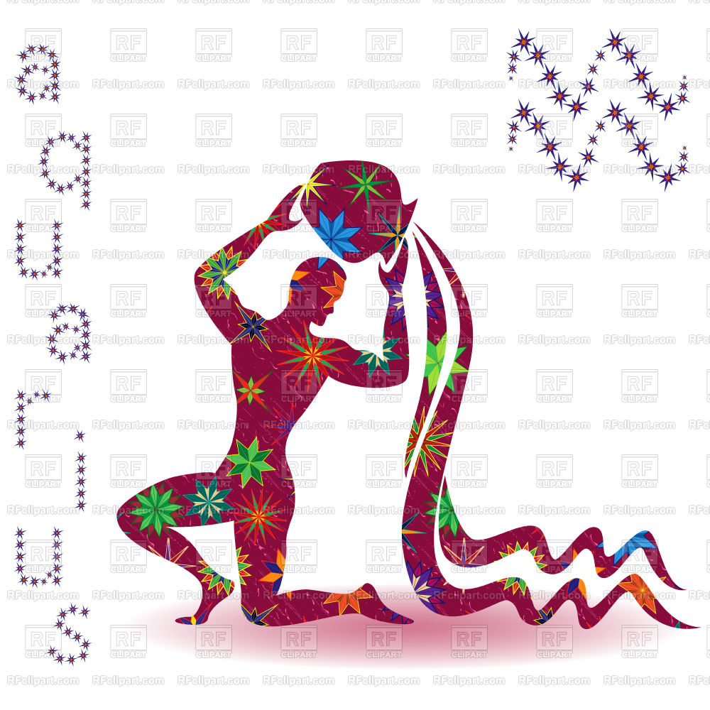 1000x1000 Zodiac Sign Aquarius With Stylized Multicolor Stars Isolated On