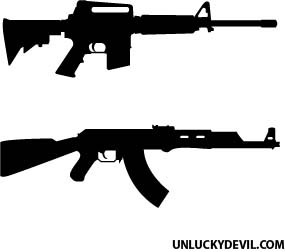 285x252 Free Vector Ak 47 And Ar 15 Silhouettes