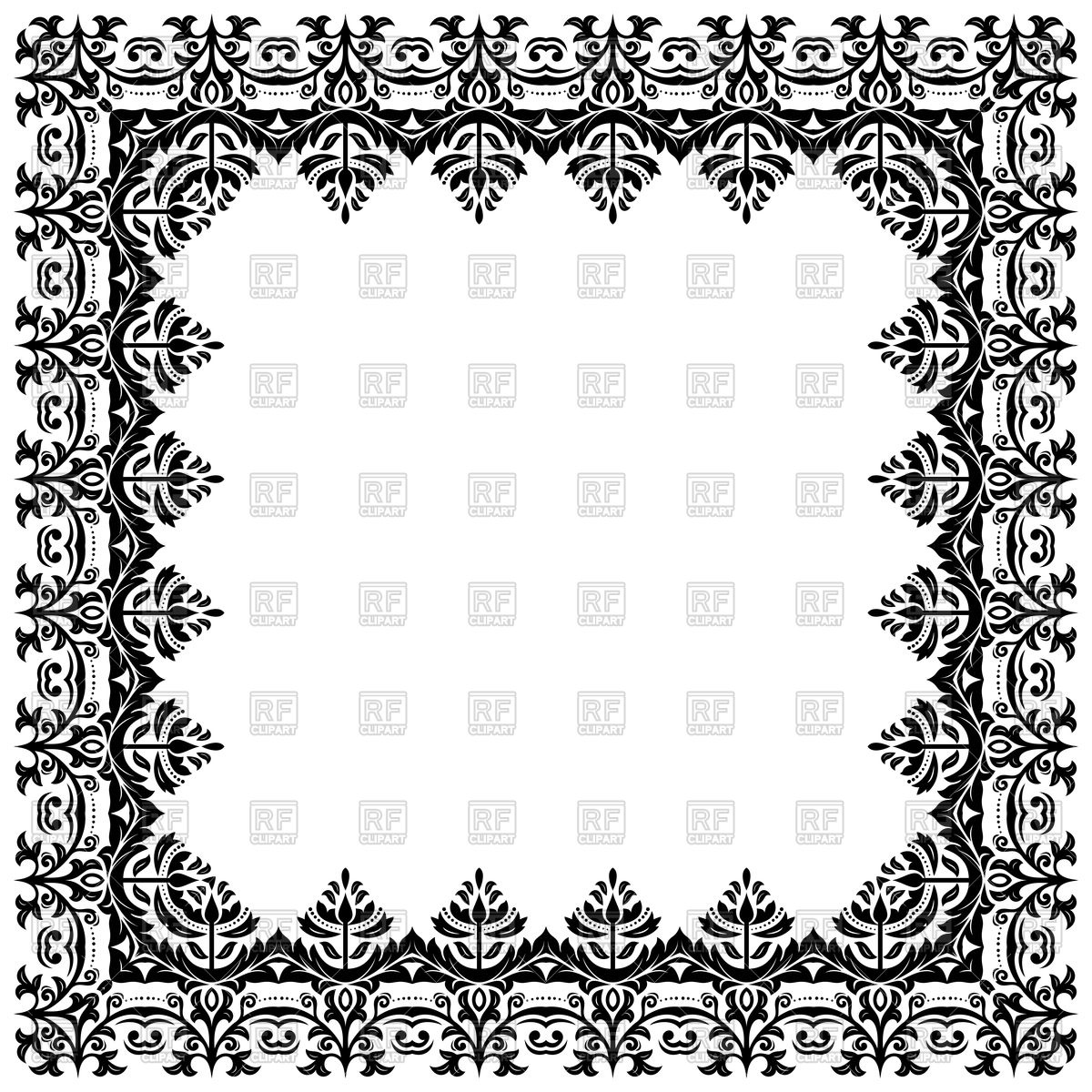 1200x1200 Black Oriental Frame With Arabesque Vector Image Vector Artwork