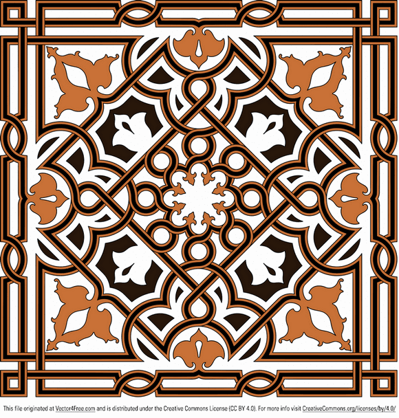 580x608 Free Ornament Vector Arabesque