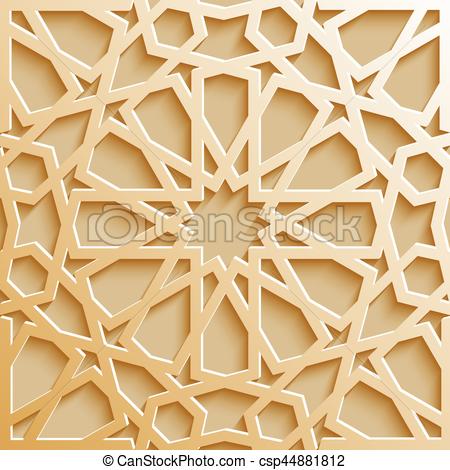450x470 Seamless Islamic Pattern 3d . Traditional Arabic Design Element