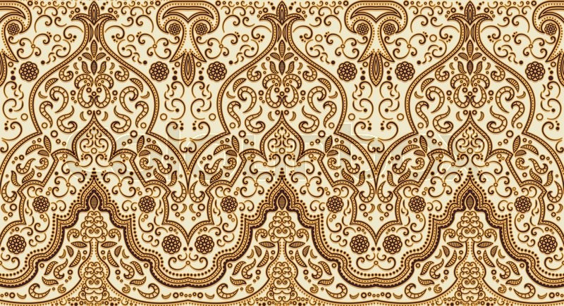 800x435 Seamless Texture With Luxury Arabic Ornament. Vector Vintage