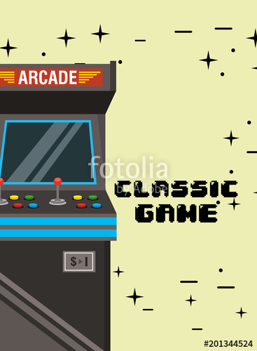367x500 Classic Game Video Arcade Machine Vector Illustration Stock Image